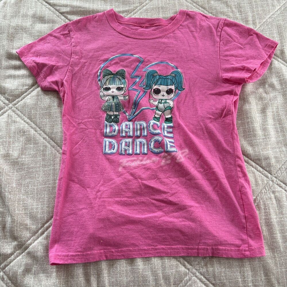 L.O.L. Surprise! Dance Dance Graphic T-Shirt Pink Short Sleeve Girls Size 14/16